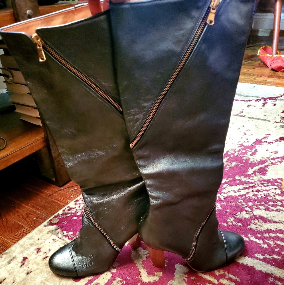 GOLDENBLEU pearlized Grey'ish / Blue boots